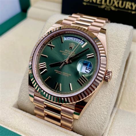 rose gold rolex with green face|rolex rose gold price.